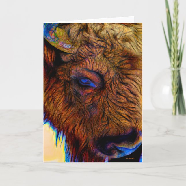 Cartes Pour Fêtes Annuelles Bison magnifique (Devant)
