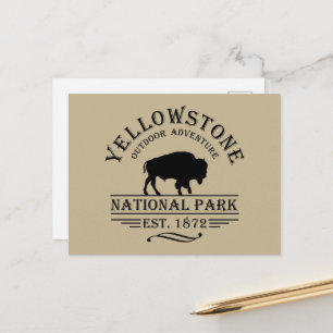 Cartes Pour Fêtes Annuelles Bison Vintage Parc National de Yellowstone