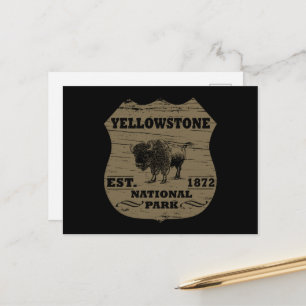 Cartes Pour Fêtes Annuelles Bison Vintage Parc National de Yellowstone