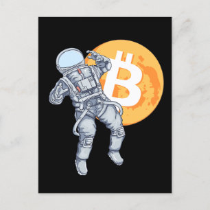 Cartes Pour Fêtes Annuelles BITCOIN - Astronaute De Crypto - Vers La Lune