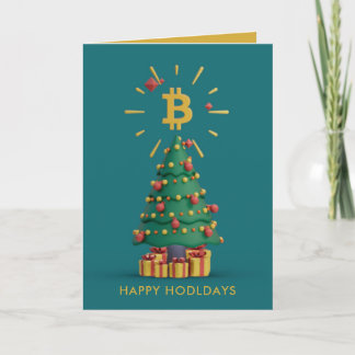 Cartes Pour Fêtes Annuelles Bitcoin Happy Hodldays Cryptomonnaie Moderne