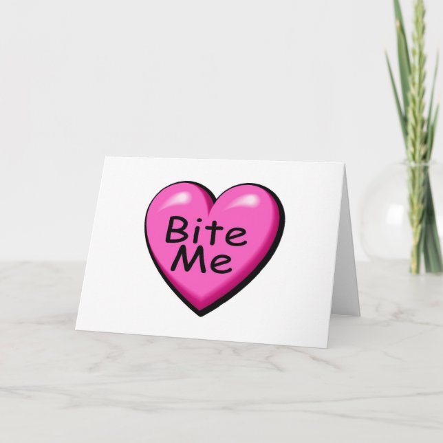 Cartes Pour Fêtes Annuelles Bite Me Candy Heart (Devant)