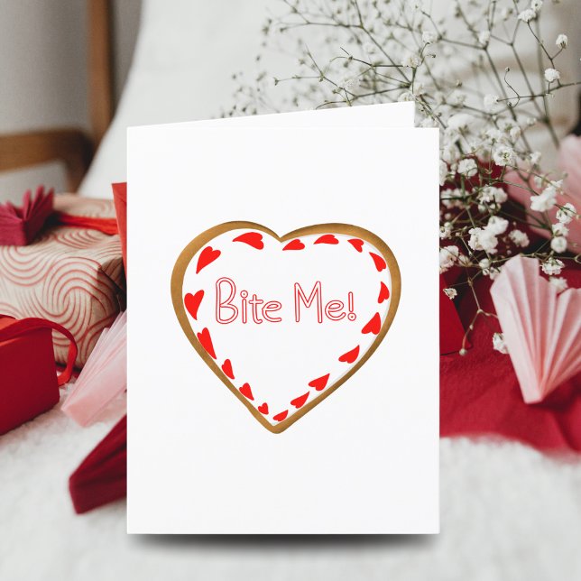 Cartes Pour Fêtes Annuelles Bite Me Cookie de la Saint-Valentin (Créateur téléchargé)