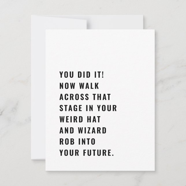 Cartes Pour Fêtes Annuelles Bizarre Casquette et Robe Graduation Card Funny Gr (Devant)