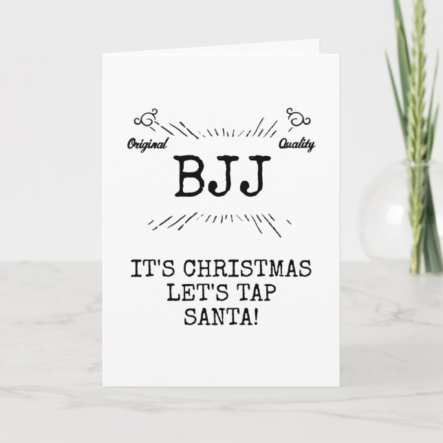 Cartes Pour Fêtes Annuelles BJJ Christmas Fun Let's Tap Père Noël personnalisé (Devant)