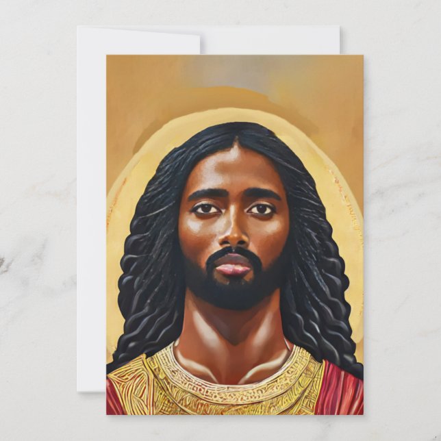 Cartes Pour Fêtes Annuelles Black African Jésus Christ Art religieux (Devant)