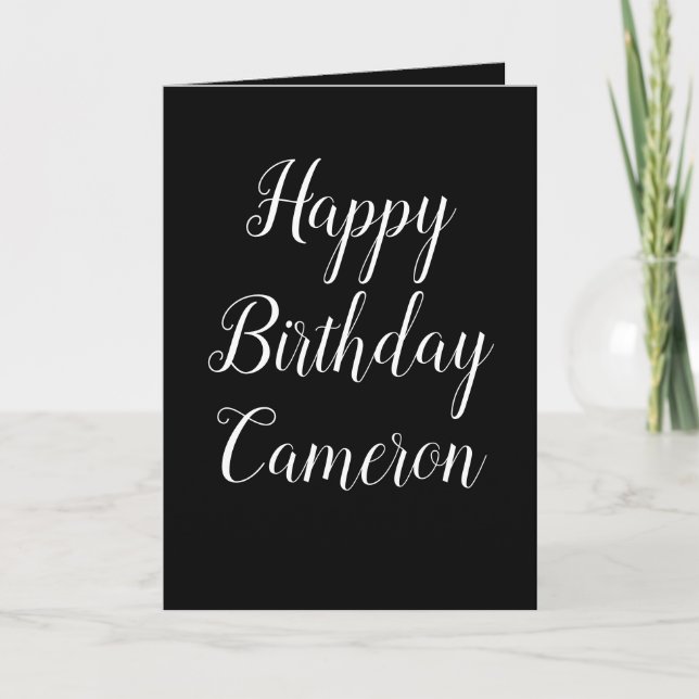 Cartes Pour Fêtes Annuelles Black and White Joyeux anniversaire pour lui (Devant)