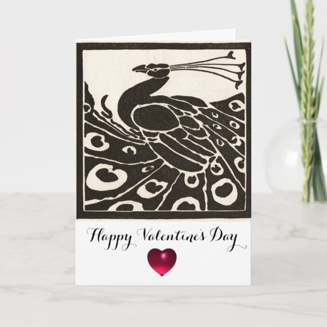 CARTES POUR FÊTES ANNUELLES BLACK AND WHITE PEACOCK (Devant)