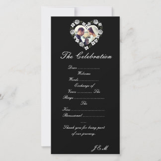 Cartes Pour Fêtes Annuelles Black and White Wedding Program & Celebration Itin