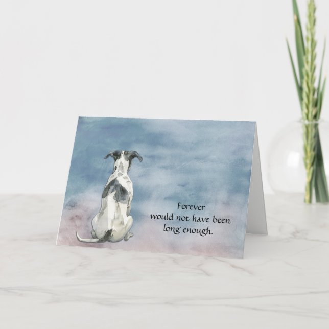 Cartes Pour Fêtes Annuelles Black and White Whippet Dog Sympathy Card (Devant)
