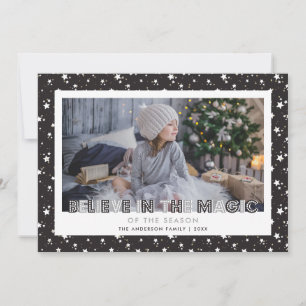 Cartes Pour Fêtes Annuelles Black Believe In the Magic Stars Photo