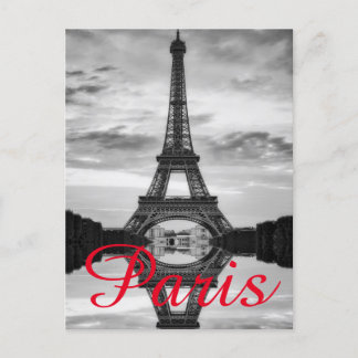 Cartes Pour Fêtes Annuelles Black Blanc Tour Eiffel Paris Love City Travel