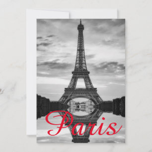 Cartes Pour Fêtes Annuelles Black Blanc Tour Eiffel Paris Love City Travel