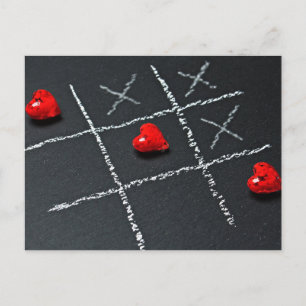 Cartes Pour Fêtes Annuelles Black Chalkboard w Red Hearts Valentine's Day