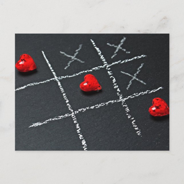 Cartes Pour Fêtes Annuelles Black Chalkboard w Red Hearts Valentine's Day (Devant)