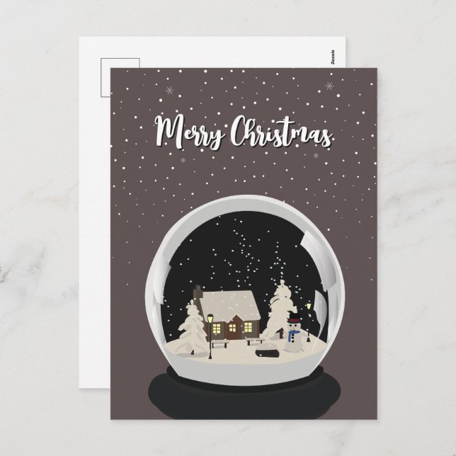Cartes Pour Fêtes Annuelles Black Christmas Snow globe (Devant / Derrière)