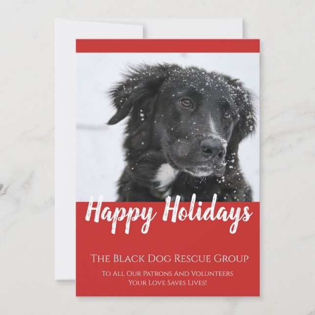 Cartes Pour Fêtes Annuelles Black Dog Rescue Organization Holiday Card (Devant)