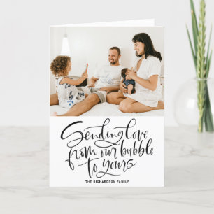 Cartes Pour Fêtes Annuelles Black Envoyer l'amour de notre bulle à votre photo