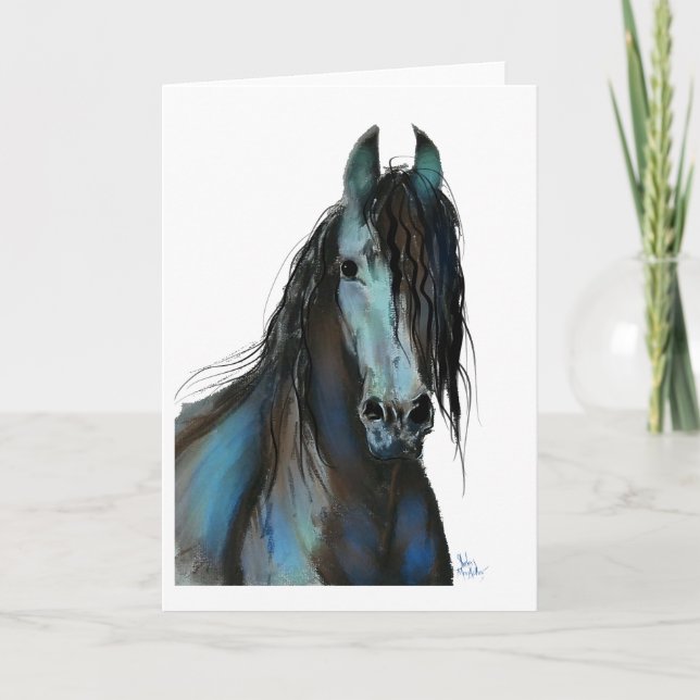 Cartes Pour Fêtes Annuelles BLaCK FRieSiaN HoRSe ' THe ONe ' T-SHiRT (Devant)