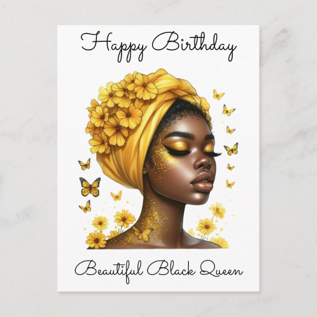 Cartes Pour Fêtes Annuelles Black Girl Magic Anniversaire Sista Melanin Femme (Devant)