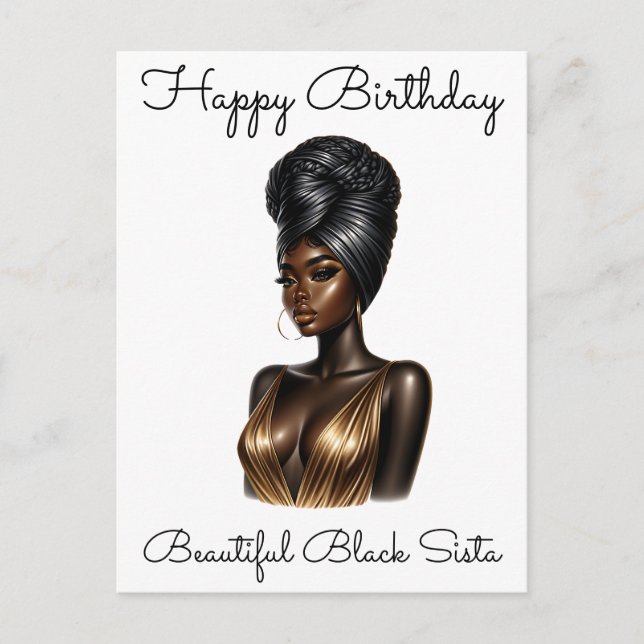 Cartes Pour Fêtes Annuelles Black Girl Magic Birthday Sista Melanin Woman Post (Devant)