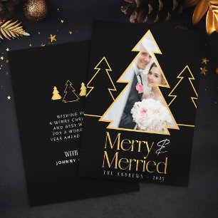 Cartes Pour Fêtes Annuelles Black & Gold Christmas Tree photo nouvellement app