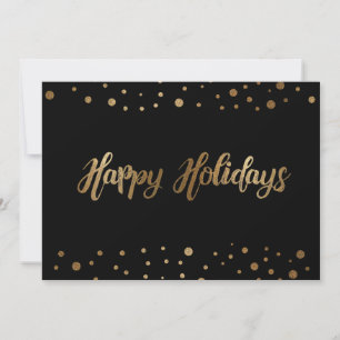 Cartes Pour Fêtes Annuelles Black Gold Happy Holidays Compagnie Noël
