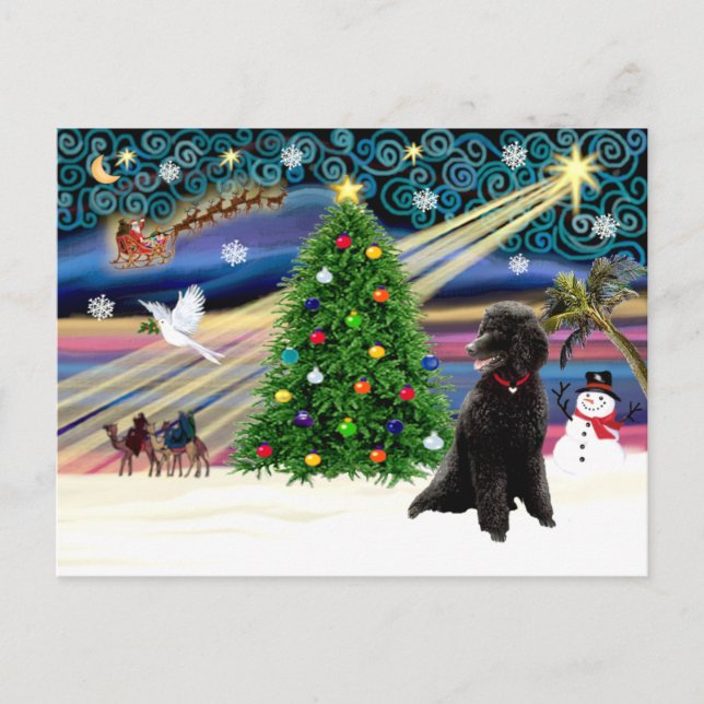 Cartes Pour Fêtes Annuelles Black H-noir de Magic Poodle (Devant)