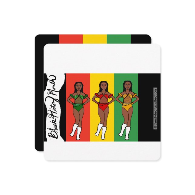 Cartes Pour Fêtes Annuelles Black History Month  Card #1 (Devant/Arrière en situation)