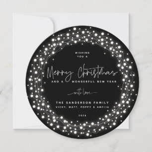 Cartes Pour Fêtes Annuelles Black Joyeux Noël Script Éclairage