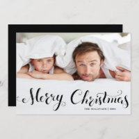 Black Joyeux Noël Whimsical Script Photo