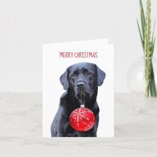 Cartes Pour Fêtes Annuelles Black Lab Joyeux Noël - Labrador mou Chien