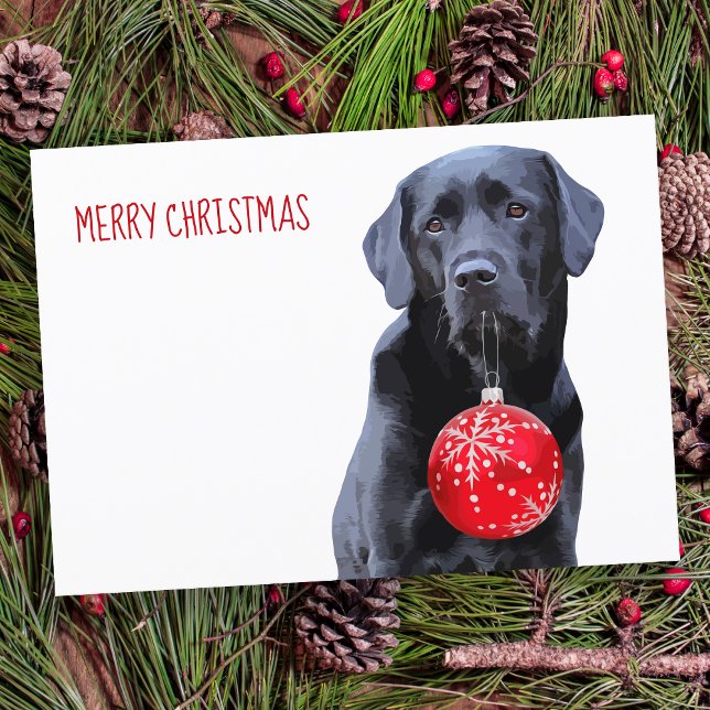 Cartes Pour Fêtes Annuelles Black Lab Noël - Joli Noir Puppy Lab (Créateur téléchargé)