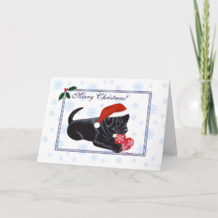 Cartes Pour Fêtes Annuelles Black Labrador Retriever Christmas Snowflo