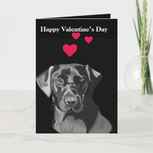 Cartes Pour Fêtes Annuelles Black Labrador Valentine's