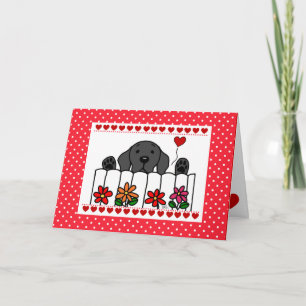 Cartes Pour Fêtes Annuelles Black Labrador vous regardant Valentine Holiday Ca