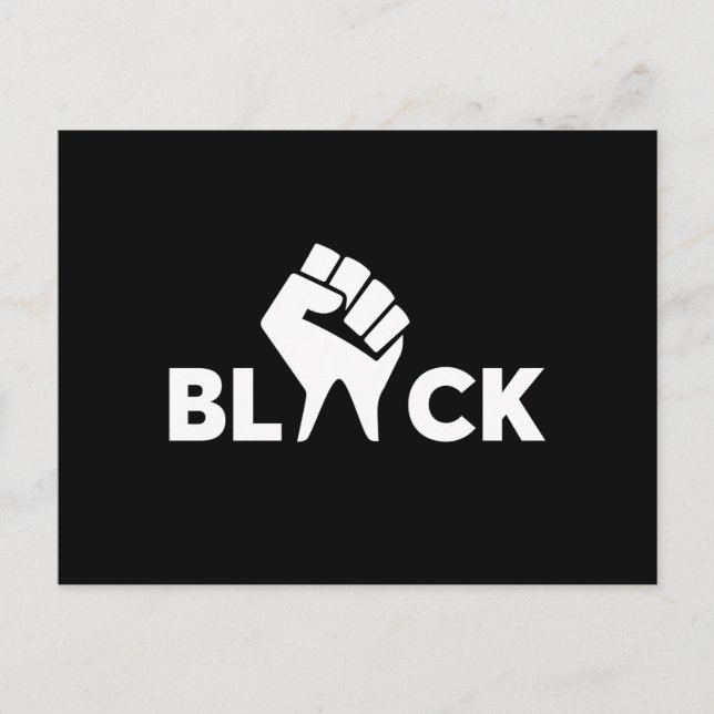 Cartes Pour Fêtes Annuelles Black Lives Matt Black Avec Main (Devant)