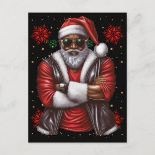 Cartes Pour Fêtes Annuelles Black Man Melanin Noël Noël Noël Noël Claus vilain