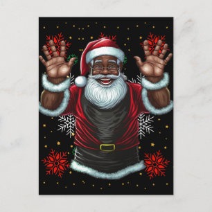 Cartes Pour Fêtes Annuelles Black Man Melanin Noël Noël Noël Noël Claus vilain