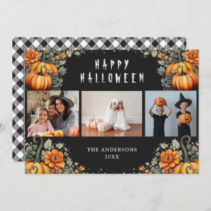 Cartes Pour Fêtes Annuelles Black Orange Citrouille Photo Happy Halloween Cart