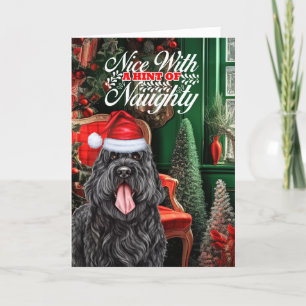 Cartes Pour Fêtes Annuelles Black Russian Terrier Chien de Noël Naughty Nice