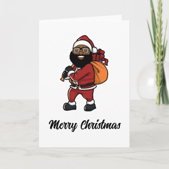 Cartes Pour Fêtes Annuelles Black Santa Christmas (Devant)
