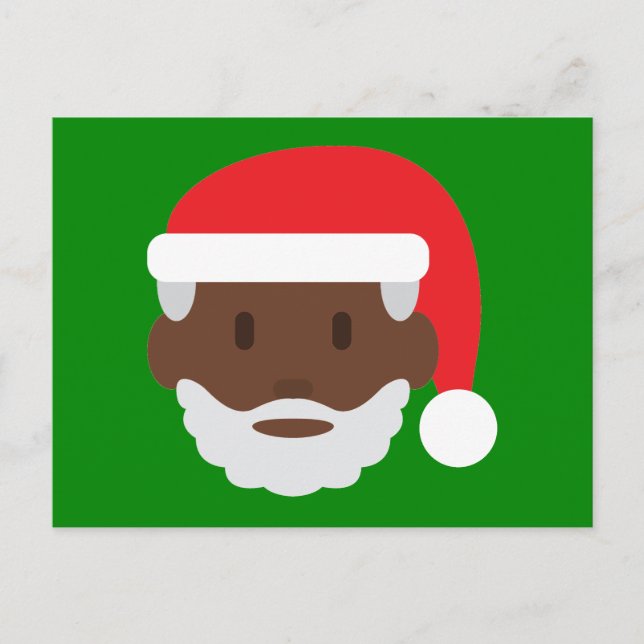 Cartes Pour Fêtes Annuelles black santa claus emoji (Devant)
