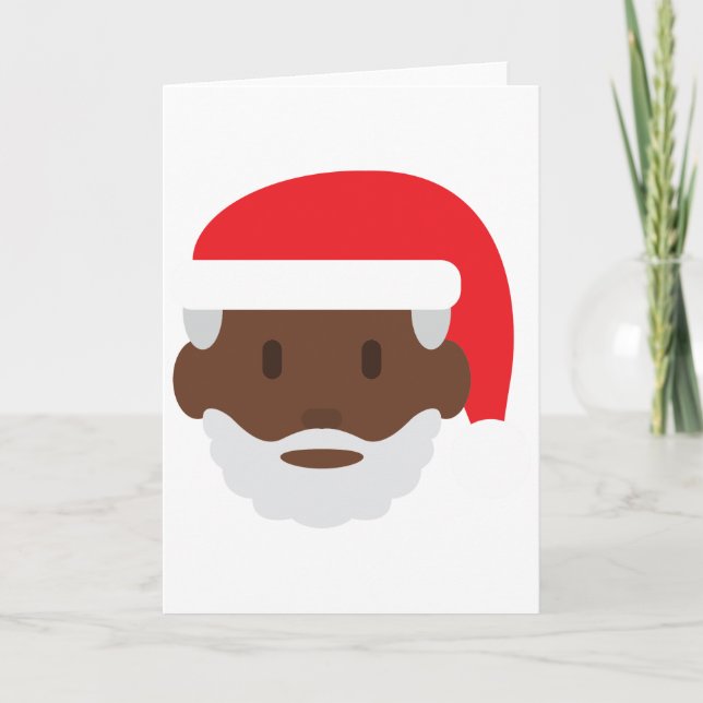 Cartes Pour Fêtes Annuelles black santa claus emoji (Devant)