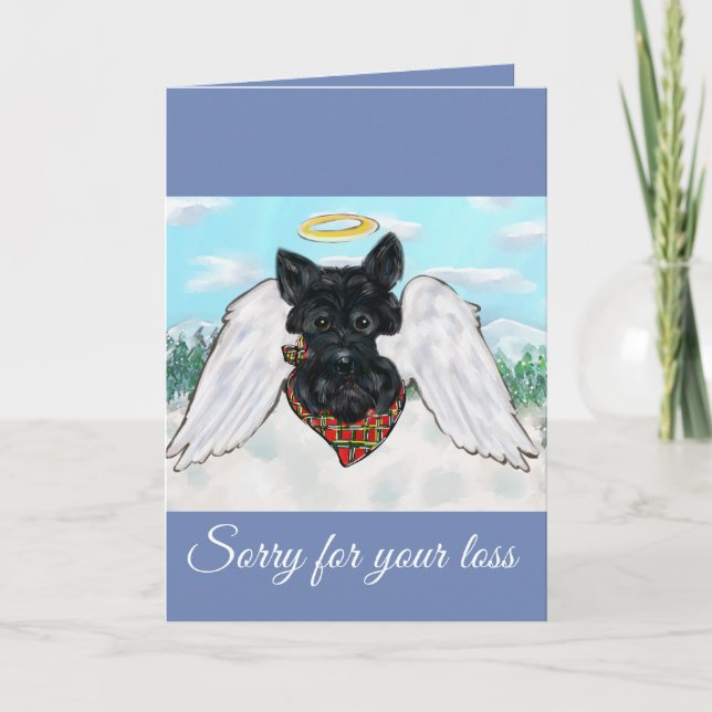 Cartes Pour Fêtes Annuelles Black Scottish Terrier Angel (Devant)