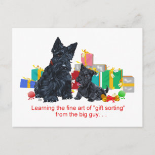 Cartes Pour Fêtes Annuelles Black Scotty & Pup Christmas