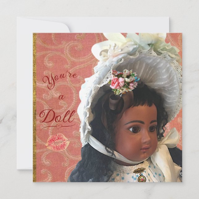 Cartes Pour Fêtes Annuelles Black Victorian Doll Valentine/Greeting Card (Devant)