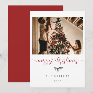 Cartes Pour Fêtes Annuelles Black White Berries Sketch Famille Photo Noël