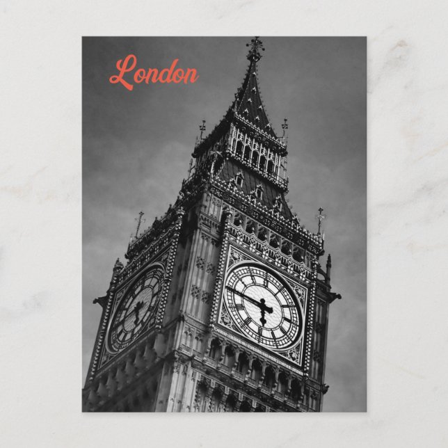 Cartes Pour Fêtes Annuelles Black & White Big Ben Europe Travel Art Photograph (Devant)