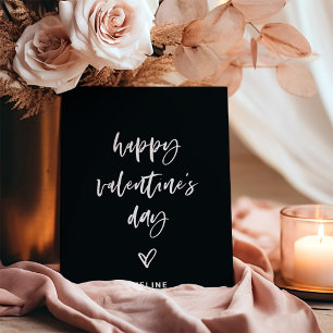 Cartes Pour Fêtes Annuelles Black White Décontracté Script et coeur Valentin